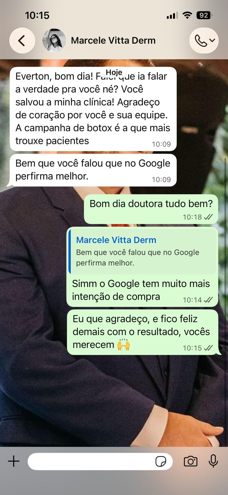 Depoimento WhatsApp — Marcele Vitta — Derm