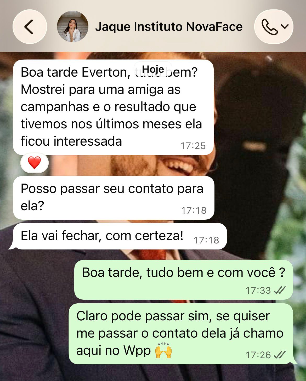 Depoimento WhatsApp — Jaque — Instituto NovaFace